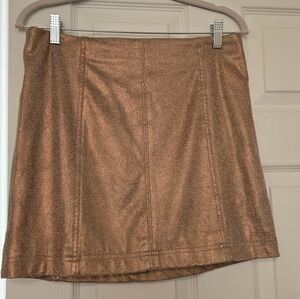 Free Peoppe Metallic Copper Miniskirt Size 10